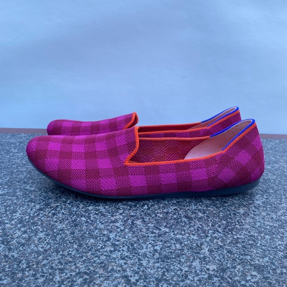 Rothy’s Cherry Gingham Flat Loafers Size 10 Pink - Picture 2 of 8